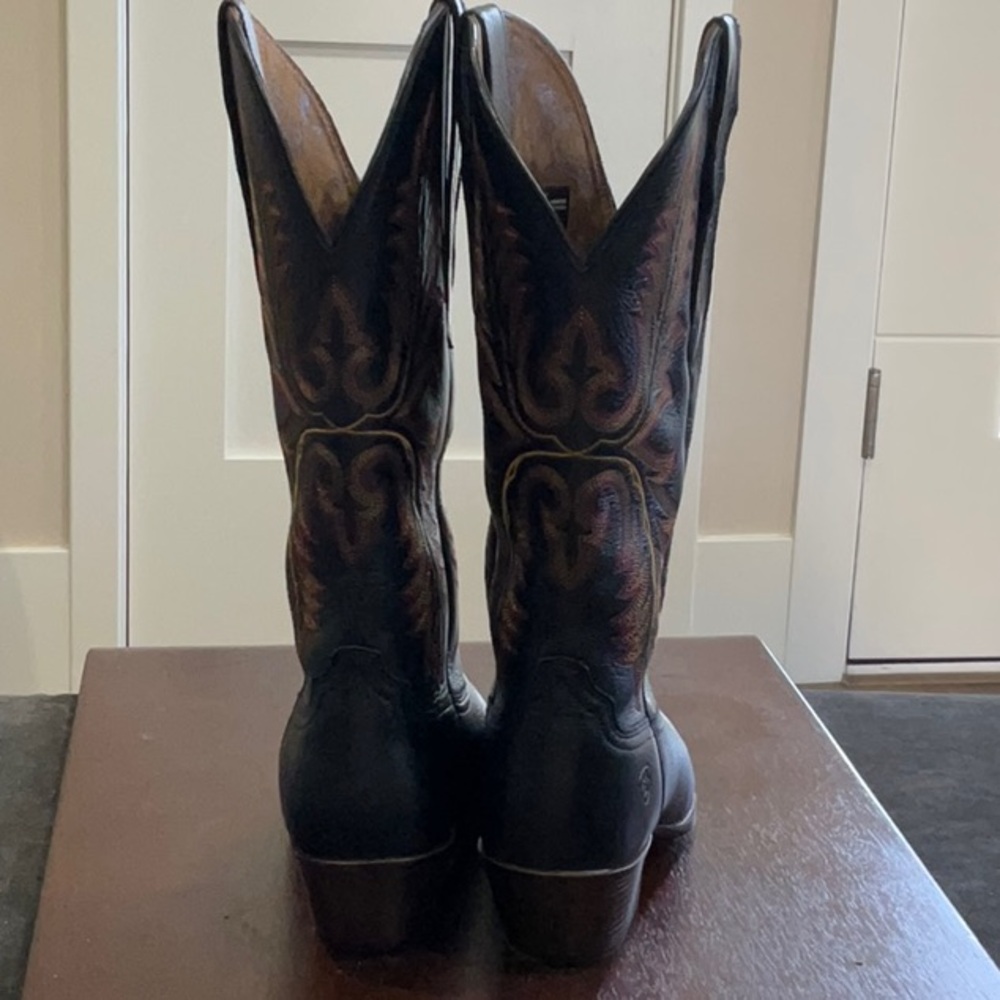 Ariat Women’s Heritage Elastic Calf Western Boot - Black Deertan Style 10034155 - Picture 4 of 6